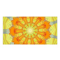 Sunshine Sunny Sun Abstract Yellow Satin Shawl by Nexatart