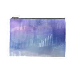 Business Background Blue Corporate Cosmetic Bag (large)  by Nexatart