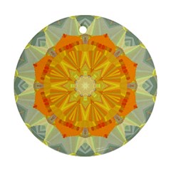 Sunshine Sunny Sun Abstract Yellow Round Ornament (two Sides) by Nexatart