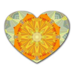 Sunshine Sunny Sun Abstract Yellow Heart Mousepads by Nexatart