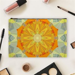 Sunshine Sunny Sun Abstract Yellow Cosmetic Bag (large)  by Nexatart