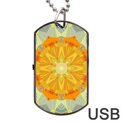 Sunshine Sunny Sun Abstract Yellow Dog Tag Usb Flash (one Side) by Nexatart