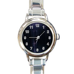 Abstract Dark Stylish Background Round Italian Charm Watch