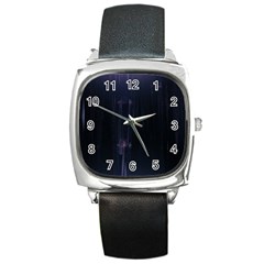 Abstract Dark Stylish Background Square Metal Watch