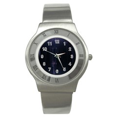 Abstract Dark Stylish Background Stainless Steel Watch by Nexatart