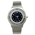 Abstract Dark Stylish Background Stainless Steel Watch Front