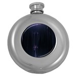 Abstract Dark Stylish Background Round Hip Flask (5 oz) Front