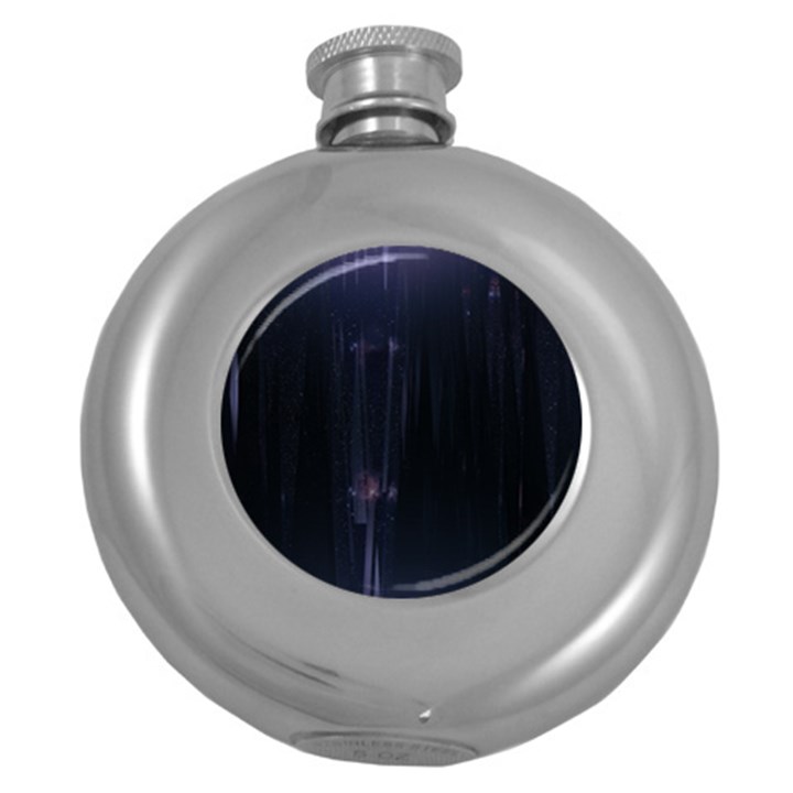 Abstract Dark Stylish Background Round Hip Flask (5 oz)