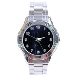 Abstract Dark Stylish Background Stainless Steel Analogue Watch Front