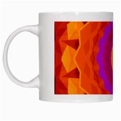 Mandala Orange Pink Bright White Mugs by Nexatart