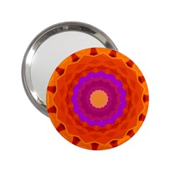 Mandala Orange Pink Bright 2 25  Handbag Mirrors by Nexatart