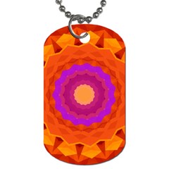 Mandala Orange Pink Bright Dog Tag (one Side) by Nexatart