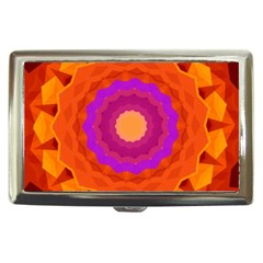 Mandala Orange Pink Bright Cigarette Money Cases by Nexatart