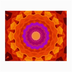 Mandala Orange Pink Bright Small Glasses Cloth by Nexatart