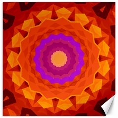 Mandala Orange Pink Bright Canvas 16  X 16   by Nexatart