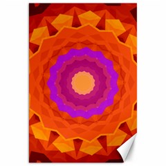 Mandala Orange Pink Bright Canvas 20  X 30   by Nexatart