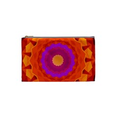 Mandala Orange Pink Bright Cosmetic Bag (small)  by Nexatart