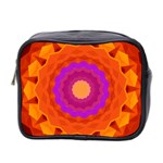 Mandala Orange Pink Bright Mini Toiletries Bag 2-Side Front