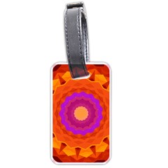 Mandala Orange Pink Bright Luggage Tags (one Side)  by Nexatart