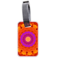 Mandala Orange Pink Bright Luggage Tags (two Sides) by Nexatart