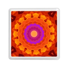 Mandala Orange Pink Bright Memory Card Reader (square)  by Nexatart