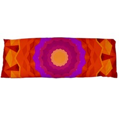 Mandala Orange Pink Bright Body Pillow Case (dakimakura) by Nexatart