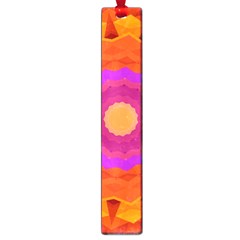 Mandala Orange Pink Bright Large Book Marks by Nexatart