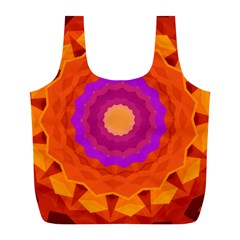 Mandala Orange Pink Bright Full Print Recycle Bags (l)  by Nexatart