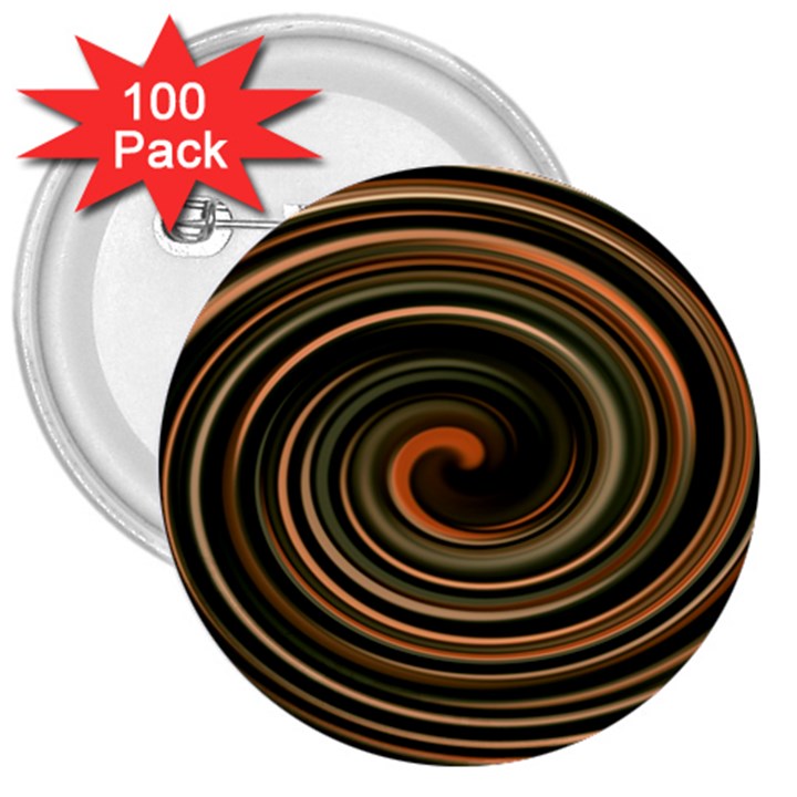 Strudel Spiral Eddy Background 3  Buttons (100 pack) 