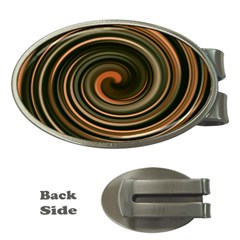 Strudel Spiral Eddy Background Money Clips (oval)  by Nexatart