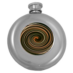 Strudel Spiral Eddy Background Round Hip Flask (5 Oz) by Nexatart