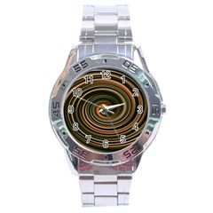 Strudel Spiral Eddy Background Stainless Steel Analogue Watch by Nexatart