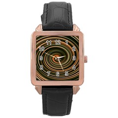 Strudel Spiral Eddy Background Rose Gold Leather Watch  by Nexatart