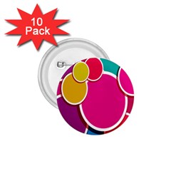 Paint Circle Red Pink Yellow Blue Green Polka 1 75  Buttons (10 Pack)