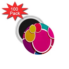 Paint Circle Red Pink Yellow Blue Green Polka 1 75  Magnets (100 Pack) 