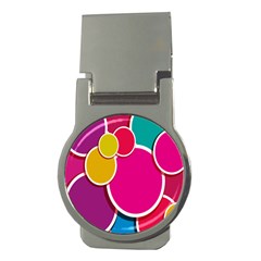 Paint Circle Red Pink Yellow Blue Green Polka Money Clips (round) 