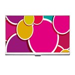 Paint Circle Red Pink Yellow Blue Green Polka Business Card Holders Front