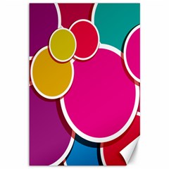 Paint Circle Red Pink Yellow Blue Green Polka Canvas 12  X 18   by Mariart