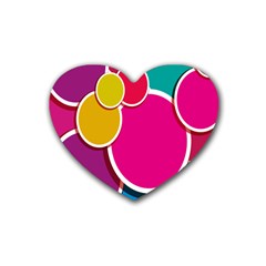 Paint Circle Red Pink Yellow Blue Green Polka Heart Coaster (4 Pack)  by Mariart