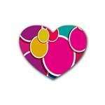 Paint Circle Red Pink Yellow Blue Green Polka Heart Coaster (4 pack)  Front