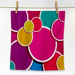 Paint Circle Red Pink Yellow Blue Green Polka Face Towel by Mariart