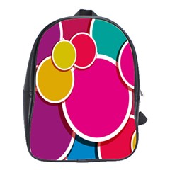 Paint Circle Red Pink Yellow Blue Green Polka School Bags(large)  by Mariart