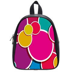 Paint Circle Red Pink Yellow Blue Green Polka School Bags (small) 