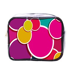 Paint Circle Red Pink Yellow Blue Green Polka Mini Toiletries Bags by Mariart