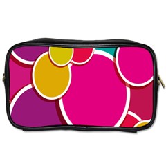 Paint Circle Red Pink Yellow Blue Green Polka Toiletries Bags 2-side by Mariart