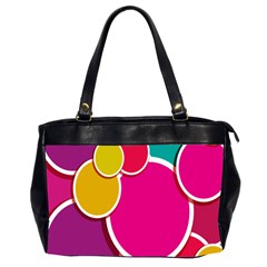 Paint Circle Red Pink Yellow Blue Green Polka Office Handbags (2 Sides)  by Mariart