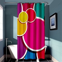 Paint Circle Red Pink Yellow Blue Green Polka Shower Curtain 36  X 72  (stall)  by Mariart