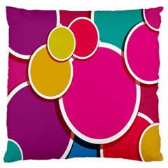 Paint Circle Red Pink Yellow Blue Green Polka Large Cushion Case (one Side) by Mariart