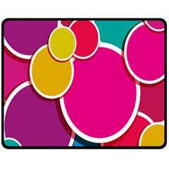 Paint Circle Red Pink Yellow Blue Green Polka Double Sided Fleece Blanket (medium)  by Mariart