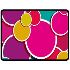 Paint Circle Red Pink Yellow Blue Green Polka Double Sided Fleece Blanket (large)  by Mariart